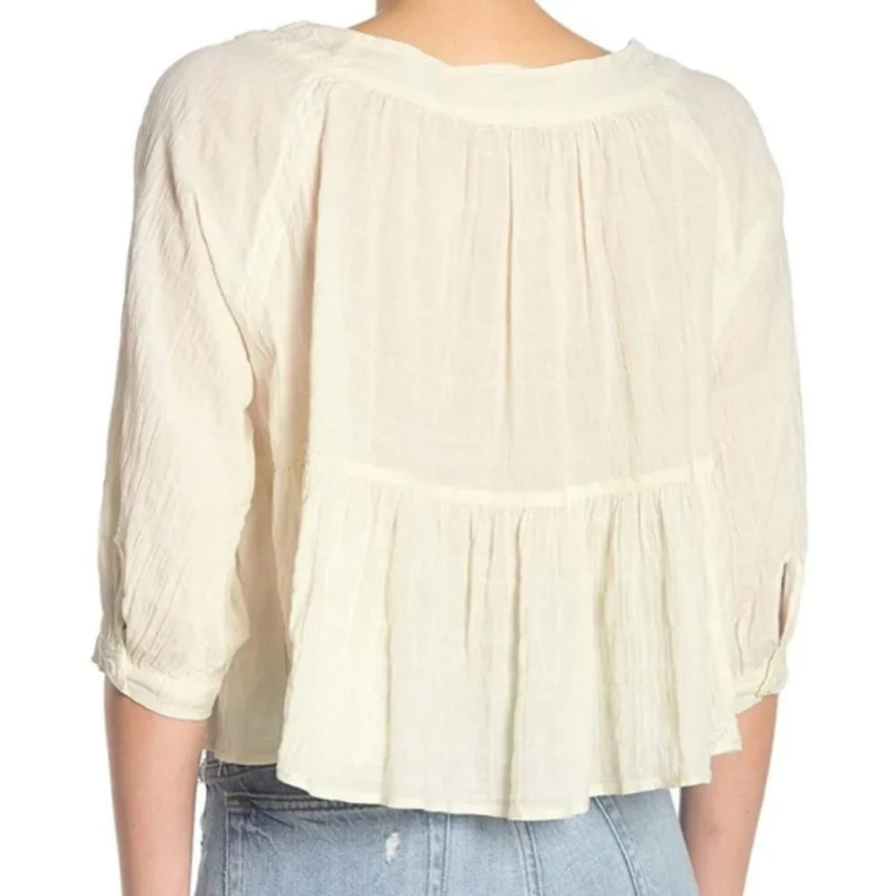 FREE PEOPLE We The Free Sea To Shore Top in Ivory